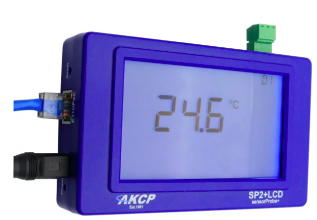 Monitoreo de sensores con pantalla LCD AKCP SP2+B-LCD